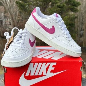 Nike Court Vision Low Womens 6 Youth 4.5Y White Sustainable Casual Sneaker NEW